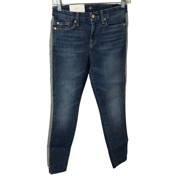 7 For All Mankind Women's Ankle Skinny Mid Rise Jeans (Size 24)